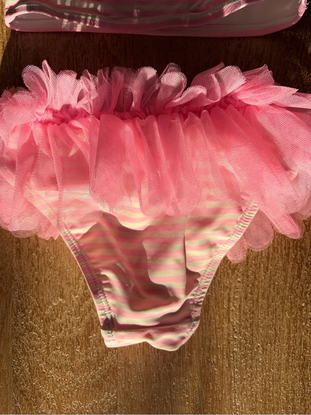 Flapdoodles Pink Striped Tutu Two-Piece Swimsuit